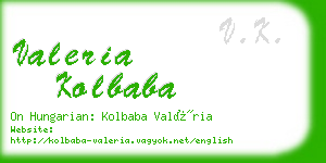 valeria kolbaba business card